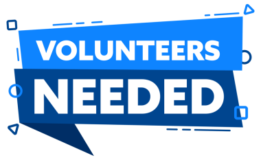 Gönüllülerin mavi etikete ihtiyacı olduğu konuşma balonu. resimleme