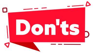 Dos and Donts etiketi. Yeşil işaretli evet ve kırmızı işaretli simge yok. resimleme