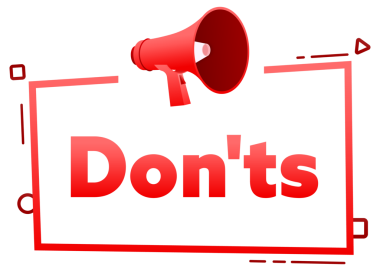 Dos and Donts konuşma baloncuğu pankartlı megafon. Promosyon ve reklam etiketi. resimleme