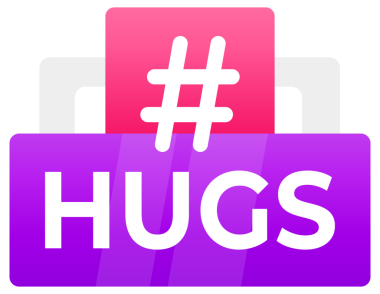 HUGS Hashtag Konuşma Kabarcığı Simgeleri - HUGS hashtag 'i ile bir dizi oyuncu ve canlı konuşma baloncukları, sosyal medya ve pozitif mesajlaşma grafikleri için mükemmel.