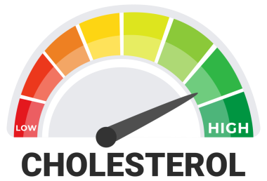 Kolesterol Ölçer İllüstrasyonu, Düşük 'ten Yüksek' e, Sağlık ve Tıbbi Teşhis Aracı.