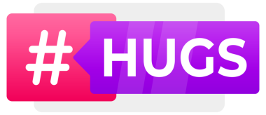 HUGS Hashtag Konuşma Kabarcığı Simgeleri - HUGS hashtag 'i ile bir dizi oyuncu ve canlı konuşma baloncukları, sosyal medya ve pozitif mesajlaşma grafikleri için mükemmel.