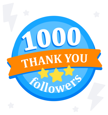 Sosyal Medya Kilometre Taşı 1000 'in Kutlanması Takipçileri Yıldızlı Takdir Rozeti.