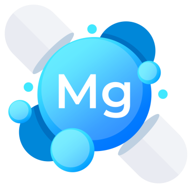 Magnezyum Mg elementi modern illüstrasyondaki dingin mavi kürelerle görselleştirildi.