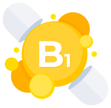 Enerji ve sinir sistemi desteği için B1 vitamini takviye kapsülleri.
