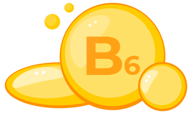 Parlak B6 vitamini molekülleri örnekleme, besin bilimi ve sağlığını vurgulama.