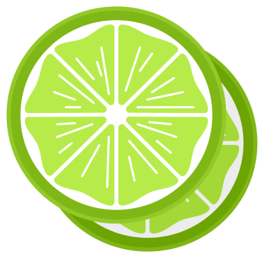 Yaprak ve çiçeklerle dilimlenmiş kireç meyvelerini bir araya getir..