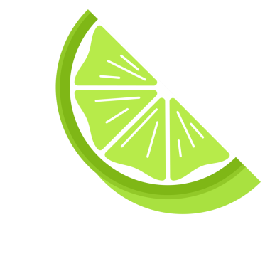 Yaprak ve çiçeklerle dilimlenmiş kireç meyvelerini bir araya getir..