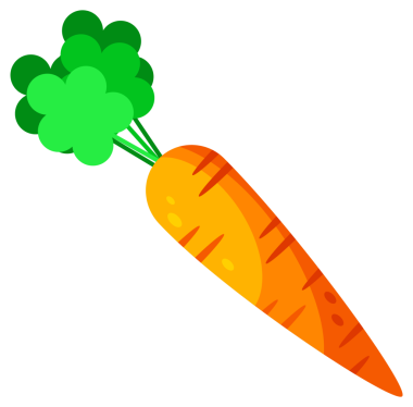 İzinli havuç. Paskalya havuçları hazır. Sebzeler, sağlıklı ya da vejetaryen yiyecekler. resimleme.