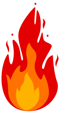 Alev ikonunu yak. resimleme.