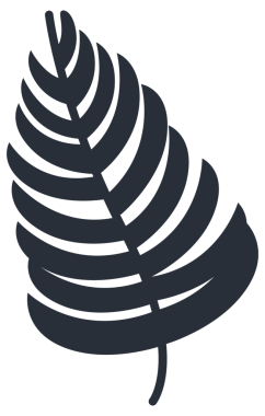 Tropikal bitki yaprağı siluetleri koleksiyonu, çeşitli şekil ve boyutlarda, botanik temalar için ideal.