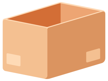 Teslimat, kargo paketi açık ve kapalı. Çeşitli şekillerde posta konteynırları. resimleme.