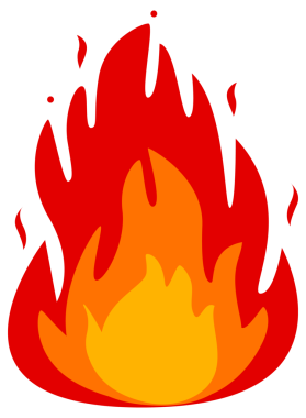 Alev ikonunu yak. resimleme.