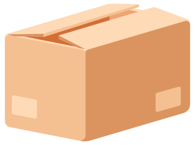 Teslimat, kargo paketi açık ve kapalı. Çeşitli şekillerde posta konteynırları. resimleme.