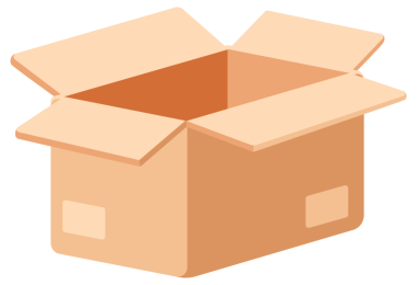 Teslimat, kargo paketi açık ve kapalı. Çeşitli şekillerde posta konteynırları. resimleme.