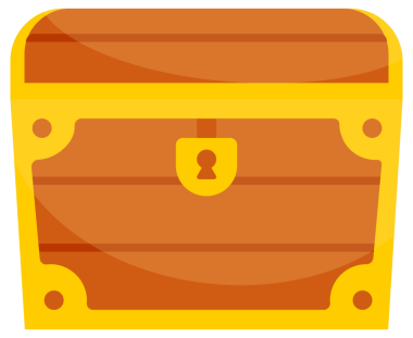 Tahta sandık. Hazine kutusu açılıp kapandı. resimleme.