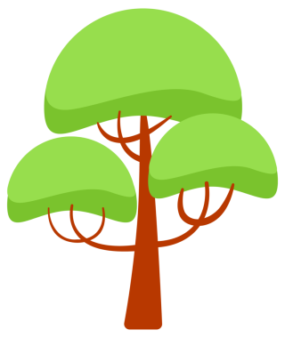 Ağaçlar. Orman ağacı doğa bitkisi. resimleme.