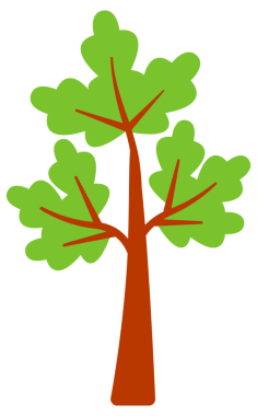 Ağaçlar. Orman ağacı doğa bitkisi. resimleme.