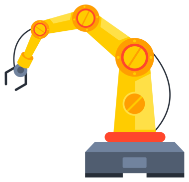 Robot kollar. Otomasyon teknolojisi üretiliyor. Robot kollar ya da eller. Akıllı fabrika sanayi 4.0. Görüntü.