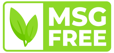 MSG ücretsiz metin ve bir yaprak sembolü içeren yeşil etiketler seti, monosodyum glutamat kullanmadan sağlığı destekleyen ürünler için