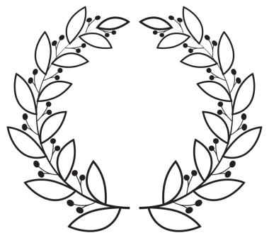 Basit siyah defne çelengi seti. Farklı çerçeve tasarım elemanları. resimleme.