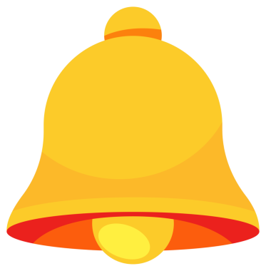 Bildirim çanı simgesi seti. Gelen posta kutusu mesajı. Sosyal medya hatırlatıcısı. resimleme.