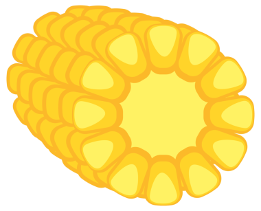 Çizgi film mısırı. Taze organik sebze. resimleme.