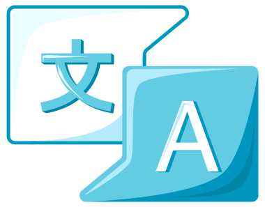 Çevirmen simgesi kümesi. Dil çevirisi. Tercüme servisi, sözlük. resimleme.