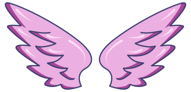 Farklı renk ve renklerde renkli melek kanatları, beyaz üzerinde izole edilmiş..