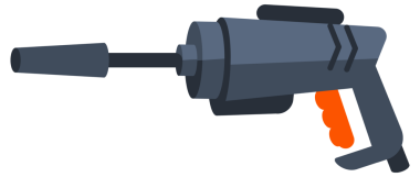 Basınçlı yıkama silahı. Beyaz arkaplanda Jet Spreyi.