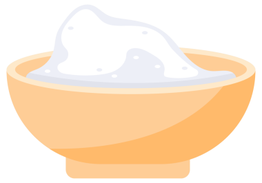 Yemek için tuz. Mutfak malzemeleri hazırlıyor. Kaşık ve kâsede baharat tozu.