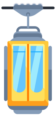 Kablolu füniküler set. Kayak kablosu. Tatil eğimi.