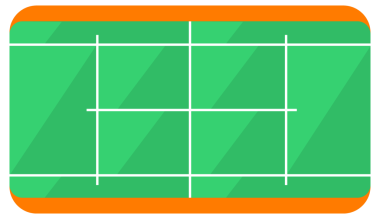 Spor sahası. Spor oyunları için alanlar. Basketbol, voleybol, futbol ve buz hokeyi, tenis ve beyzbol.