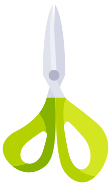 Makas saplarla ayarlandı. Kırtasiye makası. Güzellik örtüsü için tımar ekipmanları