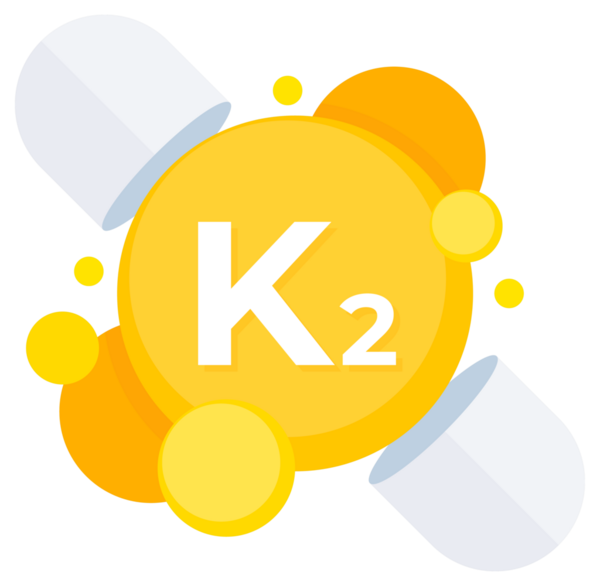 Kemik sağlığı ve kardiyovasküler destek için vitamin K2 takviyeleri.