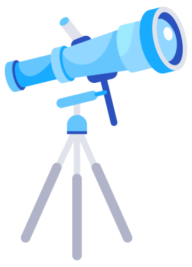 Binoculars, optical equipment. Search, explore and zoom vision set