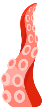 Ahtapot dokunaçları. Deniz yaratığı dokunaçları. Deniz canavarı Kraken 'in kolları.