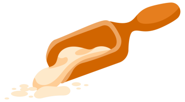 Kepçe içinde un ve buğday kulakları. Ekmek ve hasat tarımı. Toz çiftliği hasadı