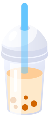 Köpüklü ve sütlü çay seti. Meyve suyu bardağı. Çay nefis olmuş, tapyoka sıçrama balonu. Asya Tayvan içeceği