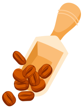 Kahve çekirdekleri. Kızartmanın çeşitli aşamalarını gösteriyor. Kahve ürünü için çeşitli açılar