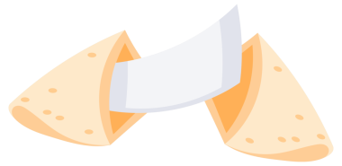 Beyaz arka planda kişisel mesajlar için fal kurabiyelerini boş kağıtlarla düzenle. Bu tatlı ikramlara kendi bilgeliğini de ekle.