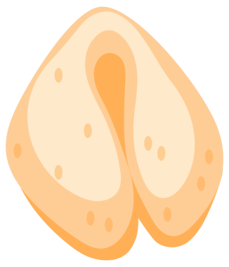 Beyaz arka planda kişisel mesajlar için fal kurabiyelerini boş kağıtlarla düzenle. Bu tatlı ikramlara kendi bilgeliğini de ekle.