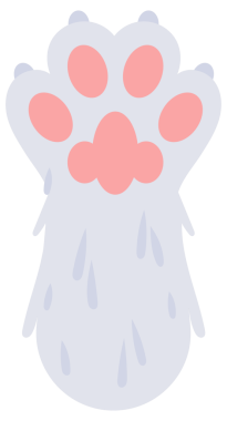 Kedi patileri hazır. Kitty 'nin çizgi filmdeki ayak izleri. Evcil hayvan ayağı