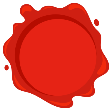 Çember, kare, yıldız, kalp ve kalkan gibi dokuz farklı kırmızı balmumu fok şeklindeki koleksiyon, beyaz üzerine izole edilmiş..