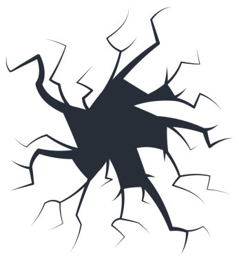 Beyaz yüzeydeki çatlaklar tehlike ve riski işaret ediyor. Deprem sonrasına benziyor. Bölmenin dinamik desenleri dinamik arkaplana derinlik ekle.