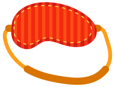 İyi uyumak ve güzel rüyalar görmek için şirin tasarımı olan farklı renkli uyku maskeleri..