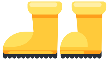 Bu canlı illüstrasyonda kürekler, tırmıklar, bir su kovası, bir kova ve botlar gibi bahçıvanlık meraklıları için mükemmel olan bir takım temel bahçe aletleri sergileniyor..