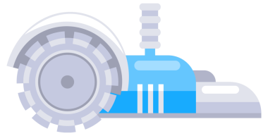 İnşaat işleri ve onarımlar için mavi elektrikli testereler, dairesel testere, yapboz ve matkap da dahil.