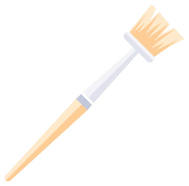 Palet, boya tüpleri ve fırçalar da dahil olmak üzere çizim ve resim için bir takım araçlar