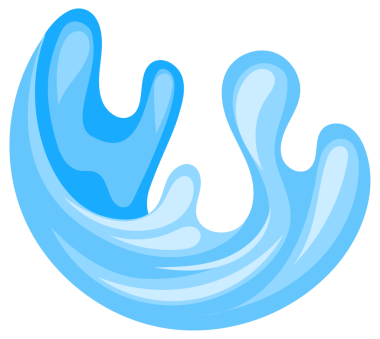 Mavi su damlaları su sıçratır ve farklı şekiller yaratır..